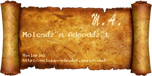 Molcsán Adeodát névjegykártya